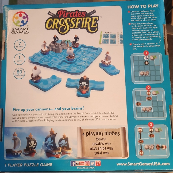 NIB Smart Games Pirates Crossfire Puzzle Game - Picture 4 of 7